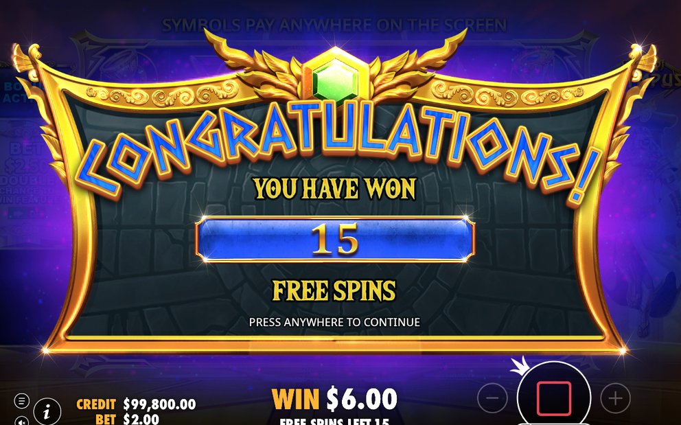 Free Spins i gång, där totalmultiplikatorn fortsätter räknas
