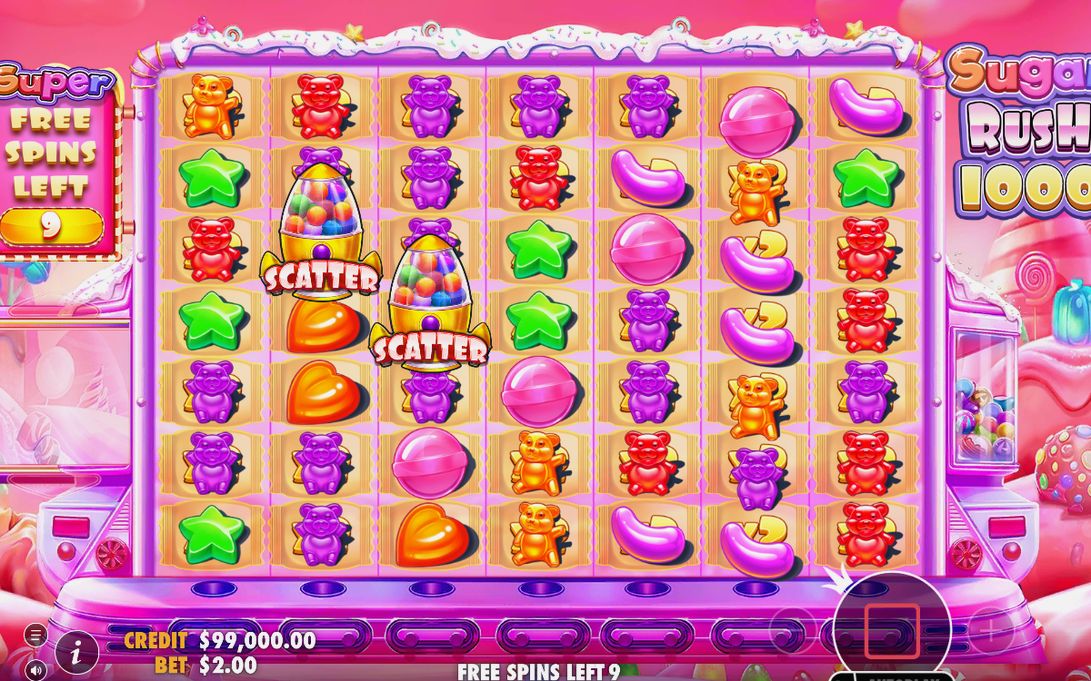 Free spins-läge med spins kvar och multiplikatorer